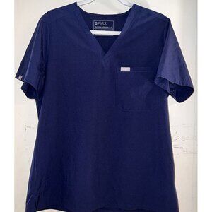 Figs Technical Collection Scrub Shirt Size Large Pocket Blue Nurse Hospital